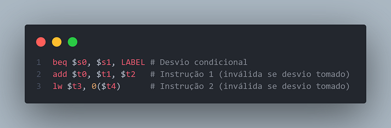 Exemplo de Desvio Condicional em Assembly
